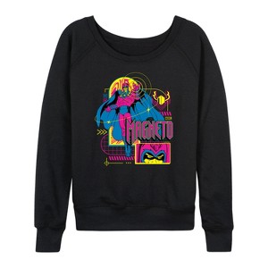 Women's - Marvel - X-Men Magneto Vaporwave Lightweight French Terry Wide Neck Long Sleeve Shirt - 1 of 4