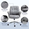 TiramisuBest Microfiber Height-Adjustable Home Office Chair, Light Gray - 3 of 4