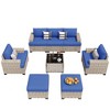 XIZZI All-Weather Rattan Furniture, Sectional Sets w/ Optional Solar Light-Up Coffee Table & Ottoman, Choose 6-9pc Configs in 8 Fade Resistant Colors - 2 of 4