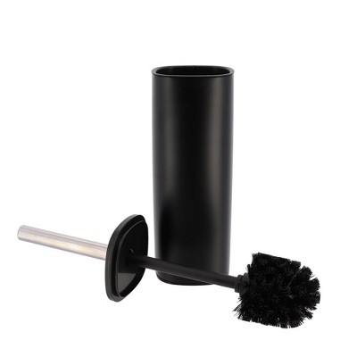 Evideco French Home Goods Square Metal Toilet Brush and Holder Sturdy Handle, Splash Guard, Removable Inner Protection