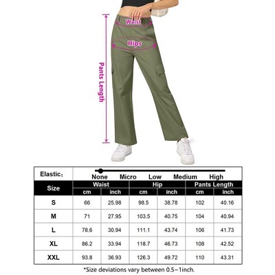 Whizmax Cargo Pants Women Baggy Casual High Waisted Straight Leg Pants Loose Trousers with Pockets