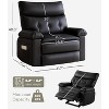 Manual Recliner Chair, PU Leather Rocker Recliner Chair for Adults, 360 Degree Swivel Lounge Chair with Side Pocket, Modern Sofa Home Theater Seating - 2 of 4