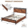 Full Bed Frame with 4 Storage Drawers Metal Platform Bed Frame with 2-Tier Storage Headboard Built-In Charging Station and LED Noise-Free No Box - 2 of 4