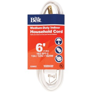 Do it Best  6 Ft. 16/2 White Cube Tap Extension Cord IN-PT2162-06X-WH - 1 of 2