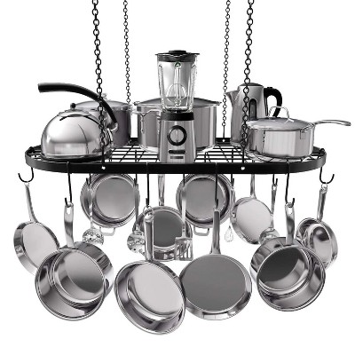 LunaLulinlk Pot And Pan Ceiling Rack, Mounted Cookware Storage Rack, Hanging Pot And Pan Suspended