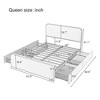 NicBex Queen Size Metal Bed Frame with Curved Upholstered Headboard and 4 Drawers for Adults/Boys/Girls,Gray - 3 of 4