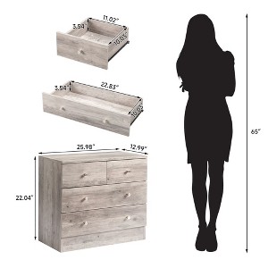 Karl Home 4-Drawer Gray Particle Board 25.98in. W Chest of Drawer - 1 of 3