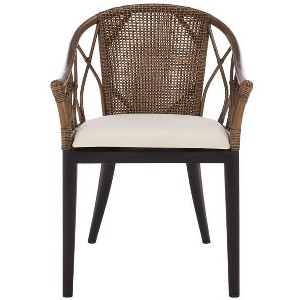 Miyomi Arm Chair - ACH4900 - Brown/Ivory - Safavieh - 1 of 4