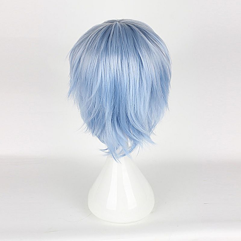 Unique Bargains Women's Wigs 12" Sky Blue with Wig Cap Straight Hair, 4 of 7