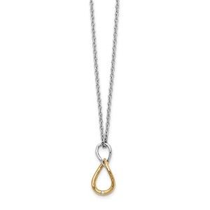 Black Bow Jewelry Twisted Diamond Necklace, Rhodium & Gold Tone Plated Silver, 18-20 In - 1 of 4