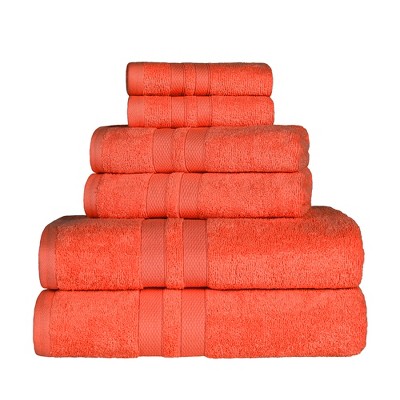 Egyptian Quality Cotton Highly Absorbent Solid Assorted 6-Piece Quick Drying Towel Set by Blue Nile Mills