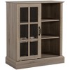 HOMCOM Sideboard with Sliding Glass Door, Wine Cabinet, Coffee Bar Cabinet for Liquor and Glasses, 6-bottle Wine Rack and Stemware Racks, Brown - 4 of 4