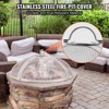 VEVOR Fire Pit Spark Screen Round 20", Reinforced Heavy Duty Steel Metal Cover, Outdoor Firepit Lid,Top Screen Covers Round with Ring Handle,Silver - 3 of 4