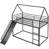 Twin Over Twin House Bunk Bed With Built-in Removable Ladder, Metal Twin Size Bunk Bed, Metal Frame Bunk Bed Frame With Ladders - 4 of 4