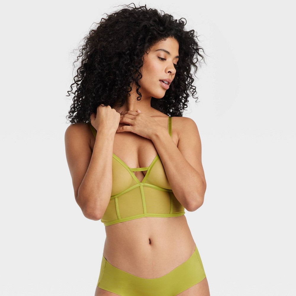 Women's Mesh Longline Bralette - Auden Green XL