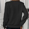 Women's Pullover Knit Half - Zip Sweatshirt Long Sleeve Casual Top - 3 of 3