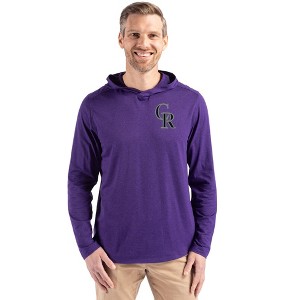 Colorado Rockies Cutter & Buck Coastline Epic Comfort Recycled Mens Hooded Shirt - 1 of 1