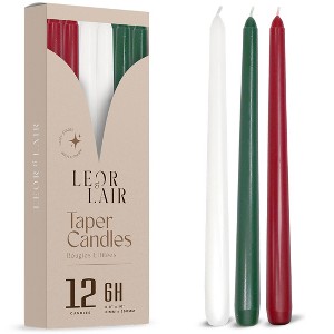 Leor & Lair Christmas Taper Candles - 10" Christmas Themed Candlesticks for Holiday Decoration - 1 of 3
