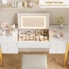 GustoWave Makeup Vanity Desk with Mirror and Lights, 3 in 1 Make Up Vanity Table with Lighted Mirror, 3 Lighting Mode, Flip Top Vanity Set with Stool - 4 of 4