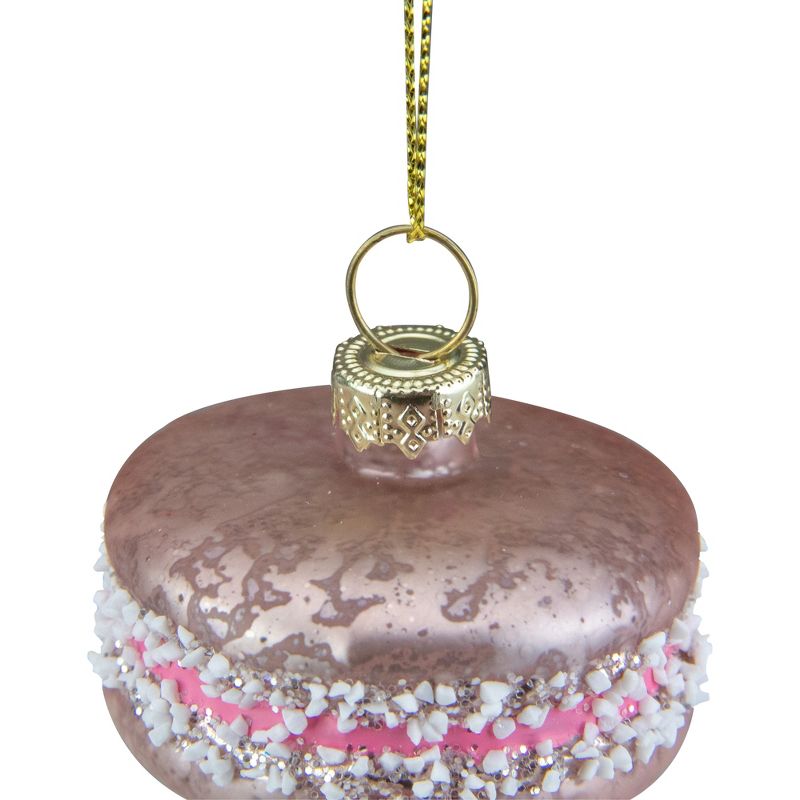 Northlight 2" Pink Macaroon with Sugar Glass Christmas Ornament, 4 of 5