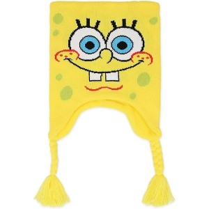 Nickeleodeon Spongebob Kids Beanie – Yellow Cute Knit Winter Hat Beanies for Boys and Girls - 1 of 4