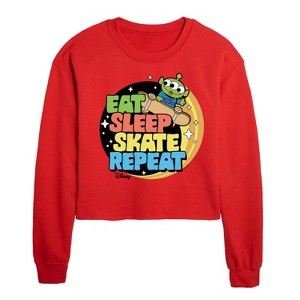 Disney Toy Story Cropped Long Sleeve Crew Neck Sweatshirt - Red - X-Large - 1 of 3
