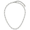 Chisel Stainless Steel Polished Elongated Open Link Paperclip 15" Necklace with 2" Extension - 4 of 4