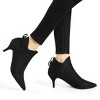 Allegra K Women's Pointed Toe Back Bow Side Zipper Kitten Heel Ankle Booties - 2 of 4