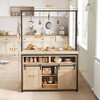 42'' Sliding Barn Door Kitchen Island with Storage, Multi-Functional Dining and Living Room Cabinet - 2 of 4