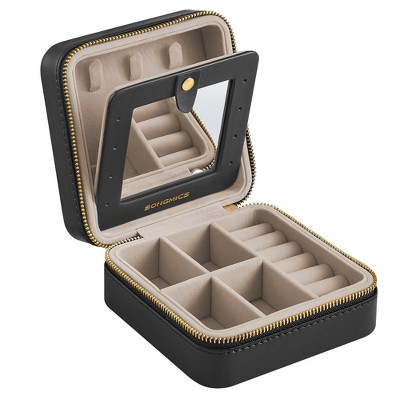 Square Portable Jewelry Box Travel Accessory Organizer