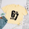 Six Seven Distressed - Women's Boxy Crop Top Graphic T-Shirt - 3 of 4