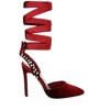 Wallis Blue Velvet Diamante Stud Tie Up Sandals - 2 of 4