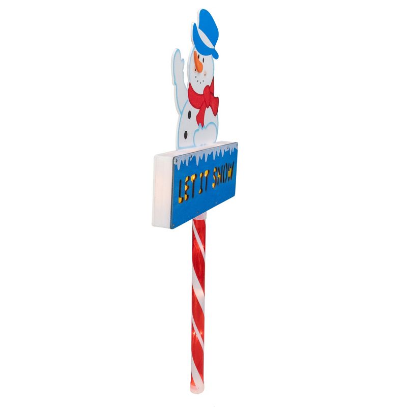 Northlight 28.5" Lighted Snowman 'LET IT SNOW' Christmas Lawn Stake - Clear Lights, 3 of 5