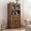 Acekool 54" Farmhouse Bathroom Cabinet with Glass Doors, Adjustable Shelves & Freestanding Storage – Pantry for Kitchen, Living & Dining Room - 4 of 4