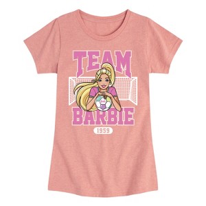 Girls' - Barbie - Team Barbie Soccer- Girls Fitted Short Sleeve Graphic T-Shirt Fitted Short Sleeve Graphic T-Shirt - 1 of 4