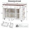 53" Kitchen Island With Drop Leaf, Kitchen Island On Wheels with Open Side Rack & Drawers, Mobile Rolling Kitchen Cart for Kitchen Living Room - 3 of 4