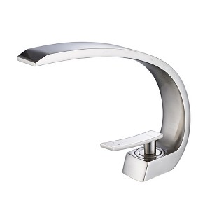 ALEXOUN Brushed Nickel Bathroom Faucet,Faucet for Bathroom Sink, Single Hole Bathroom Faucet Modern Single Handle Vanity Basin Faucet - 1 of 4