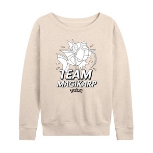Women's - Pokémon - Team Magikarp Lightweight French Terry Wide Neck Long Sleeve Shirt - 1 of 4