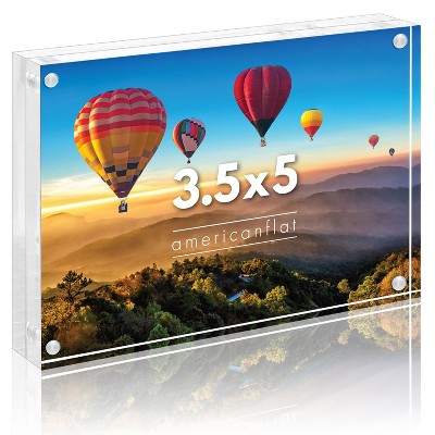 Americanflat Acrylic Picture Frame - Scratch Resistant with Magnetic Corners & Freestanding for Tabletop
