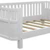 VASIP Twin Size Wood Platform Bed for Boys and Girls, Low Profile Kids Bed with Safety Rails ,White - 4 of 4