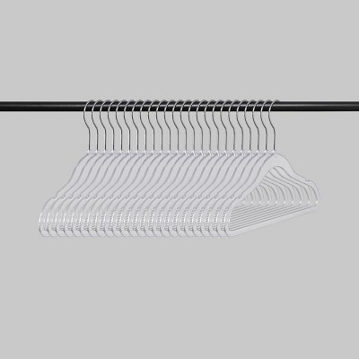 WeThinkStorage 30pk Kids' Space Saving Clear Heavyweight Plastic Slim Hangers Glossy Transparent