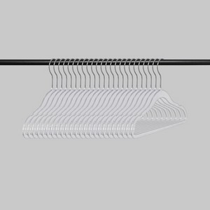 WeThinkStorage 30pk Kids' Space Saving Clear Heavyweight Plastic Slim Hangers Glossy Transparent - 1 of 4