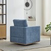 360° Square Chenille Fabric Upholstered Swivel Accent Chair,Lounge Armrests Chair With Solid Wood Frame,Single Sofa Chair-Cuddlewood - 3 of 4