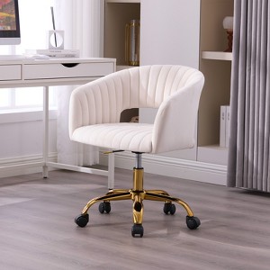HOMEFUN Velvet Morden Cute Upholstered Task Chair - 1 of 4