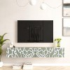 HomeStock Future TV Unit Maze Pine-White UV Print 70 inches Floating Entertainment Center Console with Storage Shelves & Doors - 2 of 4