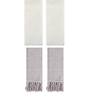 REGALWOVEN 4 Packs Cotton Soft and Absorbent Bathroom Turkish Hand Towels with tassel - 1 of 4