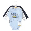 Hudson Baby Infant Boys Cotton Long-Sleeve Bodysuits, Vehicles - 2 of 4
