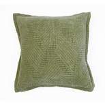 18"x18" Rhea Woven Cotton Square Throw Pillow Green - Decor Therapy