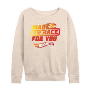 Women's - Hot Wheels - Valentine's Made to Race Lightweight French Terry Wide Neck Long Sleeve Shirt - 1 of 4
