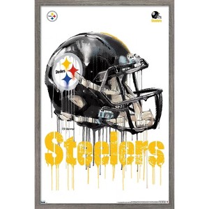 Trends International NFL Pittsburgh Steelers - Drip Helmet 20 Framed Wall Poster Prints - 1 of 4
